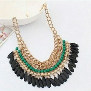 New fringe style inspired gold beaded necklace